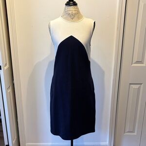 Boden Navy and White Sleeveless Colorblock Midi Dress